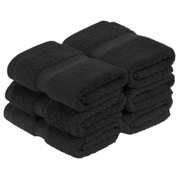 6 Piece Egyptian Cotton Soft Quick Dry Towel, Black