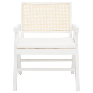 Safavieh Couture Colette Rattan Accent Chair, White/Natural