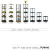 Furinno Turn-N-Tube Wood 4-Tier Corner Display Rack in Black/Gray