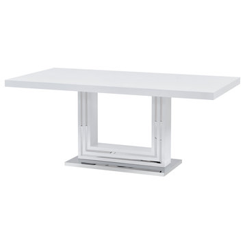 Gudmund 71" White Lacquer Rectangular Dining Table