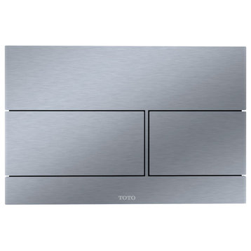 TOTO YT980 Wall Mounted Rectangular Push Button Plate - Brushed Stainless Steel