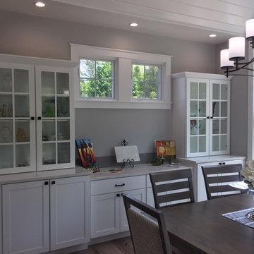 Dining Room with White Shaker Style Cabinets