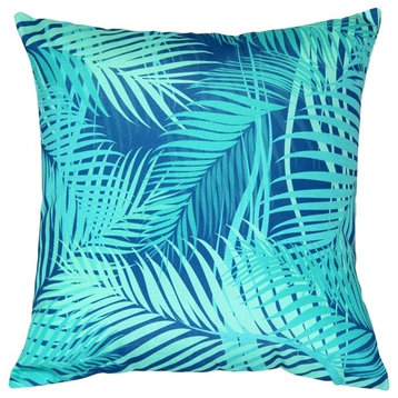 Pillow Decor - Turquoise Palm Throw Pillow 20x20