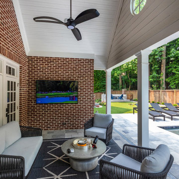 Covered Outdoor Lounge with Modern Patio Seating