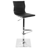 LumiSource Masters Adjustable Barstool With Swivel, Black PU Leather