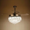 Crystal Folding Blades Ceiling Fan With Remote, 42, White Light, Warm Light