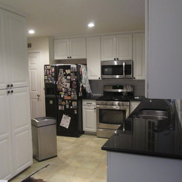 kitchen remodel--white with granite and backsplash