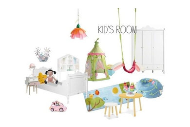 Mittelgroßes Modernes Mädchenzimmer mit weißer Wandfarbe in Hannover