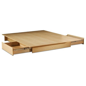Full Size Charcoal Microfiber Upholstered Platform Bed With 4