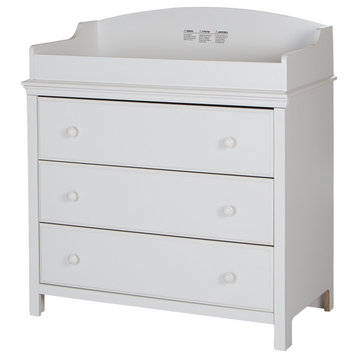 South Shore Cotton Candy Changing Table With Drawers, Pure White