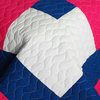 Beginning 3PC Cotton Vermicelli-Quilted Patchwork Geometric Quilt Set-Full/Queen