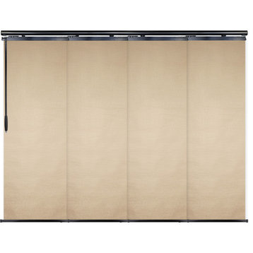 Osweald 4-Panel Track Extendable Vertical Blinds 48-88"W, Black Track, 116" H