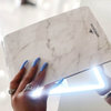 Touch Pad 2.0 Rechargeable LED Makeup Mirror with Flip Cover, White Marble