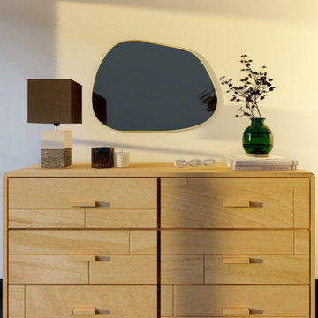 Brassy Gold Organik Mirror by Irregular Mirrors Collection
