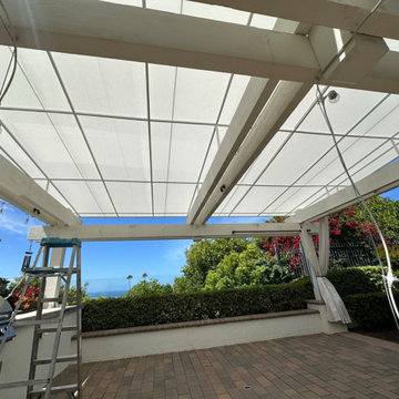 Sloped Trellis Fixed Awning Cover With Sunbrella Fabric San Juan Capistrano