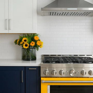 A ceramic tile backsplash