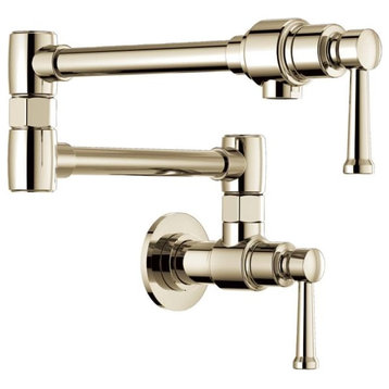 Artesso 4 GPM Wall Mount 1-Hole Kitchen Pot Filler Faucet, Polished Nickel