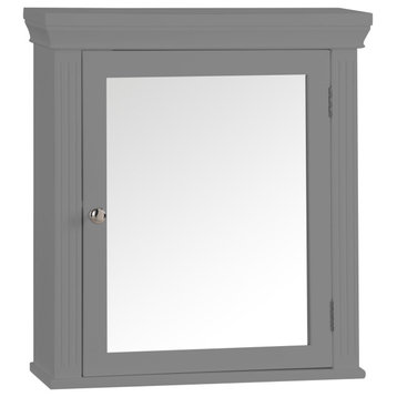 Wooden Bathroom Medicine Cabinet Mirror Grey