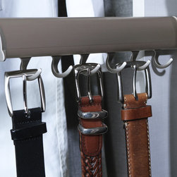 TAG Hardware | ELITE Belt Rack in Matte Nickel - Clothes Racks