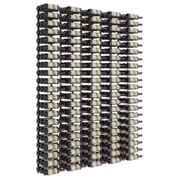 W Series Feature Wall Wine Rack Kit 7 (metal wall mounted bottle storage), Gunmetal, 315 Bottles (Triple Deep)