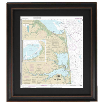 Framed Nautical Chart; Cape Henlopen to Indian River Inlet and Breakwater Harbor