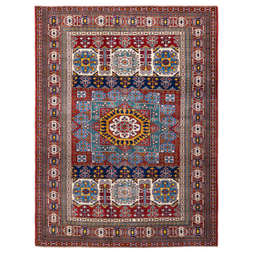 Anantapur, One-of-a-Kind Hand-Knotted Area Rug Red, 5'0"x6'9"