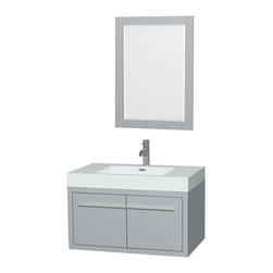 36 inch Wall Mounted Bathroom Vanity in Dove Grey Finish - Bathroom Vanities And Sink Consoles