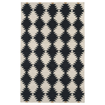 Nomad Collection Black 2' x 3' Rectangle Indoor Throw Rug