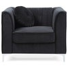 Maklaine Contemporary styled Soft Velvet Chair in Black Finish