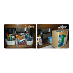 Under-Sink Pull Out Shelves with Risers - Kitchen Drawer Organizers