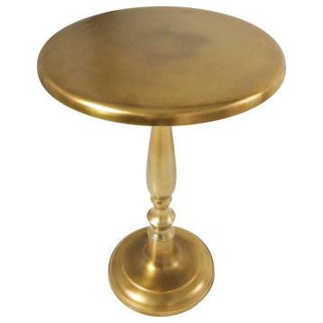 Traditional Gold Aluminum Metal Accent Table 27415