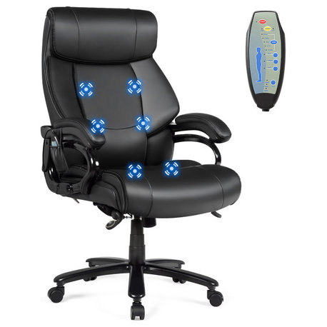Big & Tall Office Chair 500lbs with 6-Point Massage Wide Seat & Padded Armrests