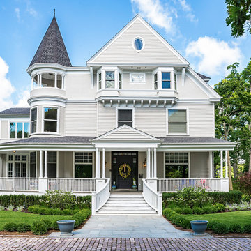 Painted Cedar Siding on Victorian Home