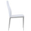 High Back Chairs, White Leather, Set of 2
