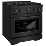 Zline Kitchen & Bath - ZLINE 30" Gas Range in Black Stainless with Brass Burners SGRB-BR-30 - Luxury isn’t meant to be desired - it’s meant to be attainable. The ZLINE 30 in. 4.2 cu. ft. Gas Range with Convection Gas Oven in Black Stainless Steel with 4 Brass Burners (SGRB-BR-30) features a versatile gas cooktop with 4 Italian-made sealed brass burners and a high-performing gas convection oven allowing you to master every meal. With a modern, timeless style and refined functionality, ZLINE Professional Gas Ranges are masterfully crafted to deliver an elevated culinary experience.