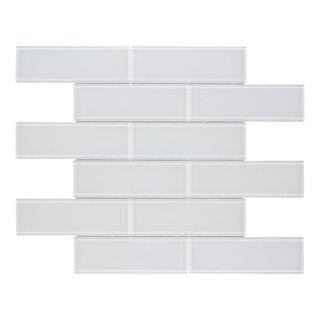 MTO0313 Modern Subway White Glossy Glass Mosaic Tile - Contemporary ...
