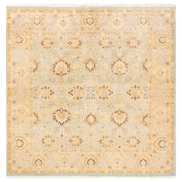 Jadhav Square One-of-a-Kind Hand-Knotted Area Rug Light Blue, 6'1"x6'2"