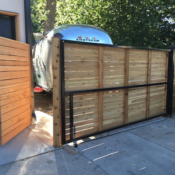 GATES: wood, over size, steel framed, single and double swing