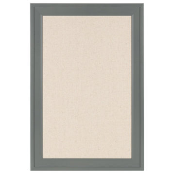 Bosc Framed Linen Fabric Pinboard Wall Organization Board, Gray, 18.5x27.5