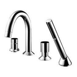 Fantini 1665U Nostromo Deck-Mount Single-Control Tub Faucet with Handshower - Bathtub Faucets