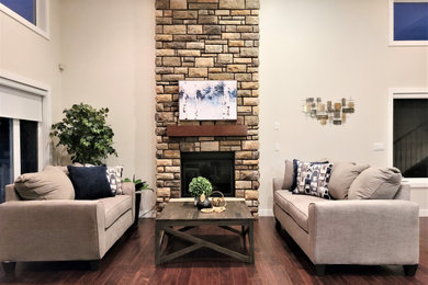 Living room - transitional living room idea in Calgary