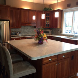 White Pearl Quartzite kitchen - Kitchen Countertops