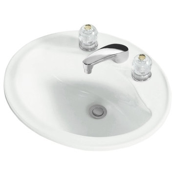 Sterling 442008 Sanibel 20-1/4" Drop In Bathroom Sink With Three - White