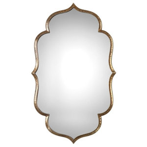 Whitewash Natural Tan 20-inch Quatrefoil Wall Mirror 