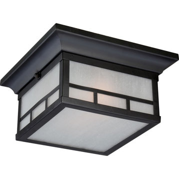 Nuvo Drexel 2-Light Outdoor Flush Mount With Frosted Glass, Stone Black, 60-5606