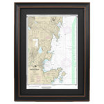 Framed Nautical Maps - Poster Size Framed Nautical Chart, Camden, Rockport and Rockland Harbors - This poster size Framed Nautical Map covers the waterways of Camden, Rockport and Rockland Harbors. The Framed Nautical Chart is the official NOAA Nautical Chart detailing the waters of the Maine coast line, Camden, Rockport and Rockland Harbors.