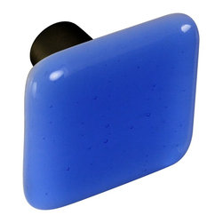 CKP - Art Glass Knob, Light Sky Blue, Oil-Rubbed Bronze Base - Cabinet And Drawer Knobs