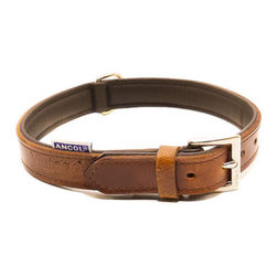 Ancol Vintage Padded Chestnut Leather Collar - Dog Toys