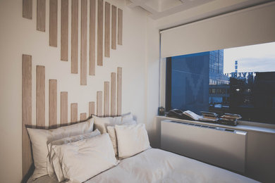 Trendy bedroom photo in New York