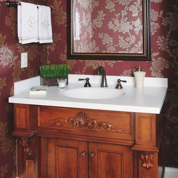 Classical Cherry Powder Room Vanity